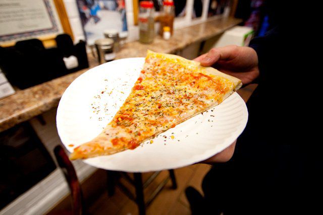 A dollar slice on the Lower East Side